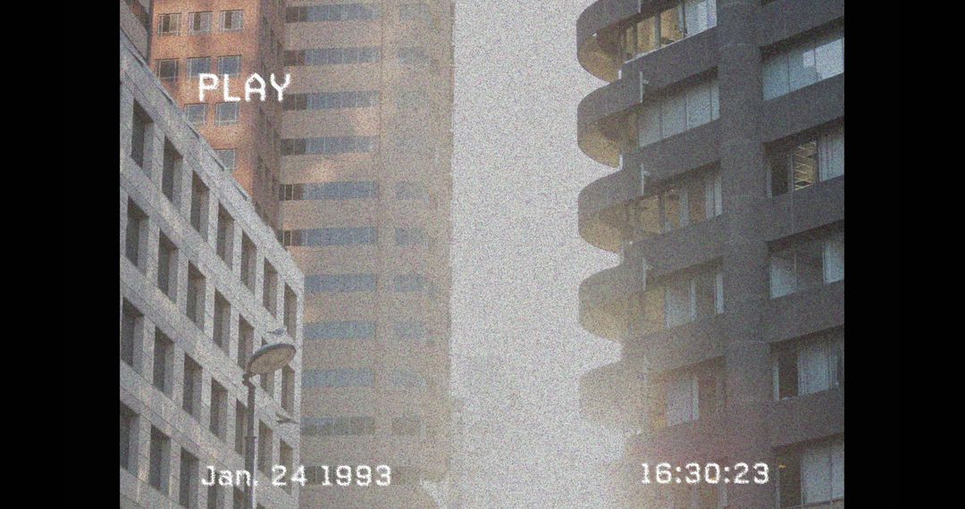 Vintage Styled Building Facade With Retro Time-stamp