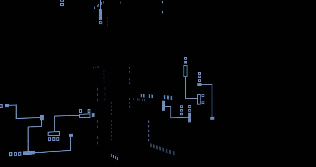 Digital Circuit Board Design on Black Background