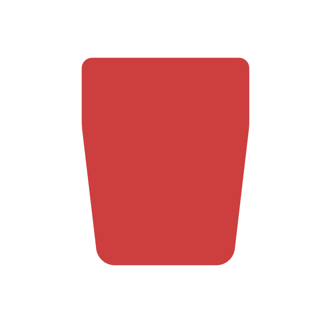 Minimalist Red Abstract Shape on Transparent Background