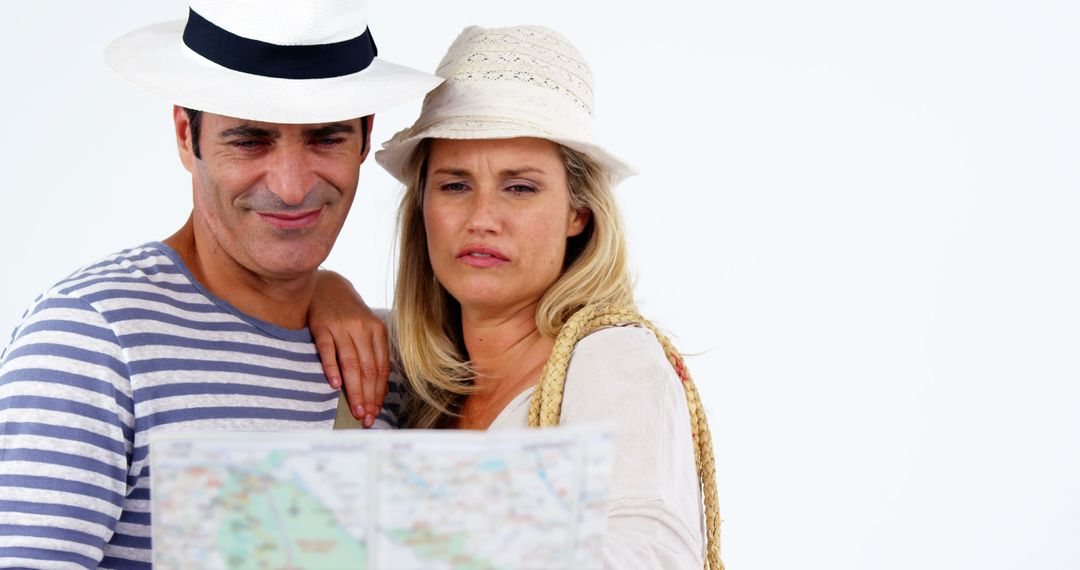 Couple Navigating Map on Vacation