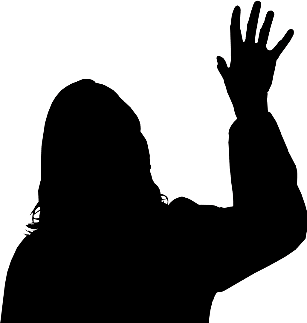Transparent Silhouette of Businesswoman Pointing Gesture