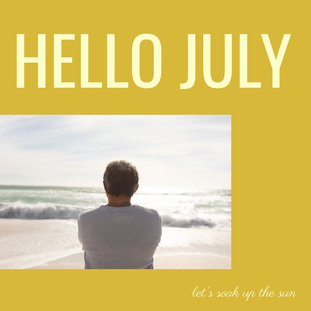 Contemplative Mature Man Enjoying Peaceful Beach Vista