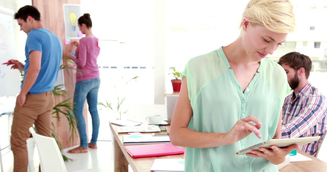 Creative Office Space With Professionals Collaborating on Projects