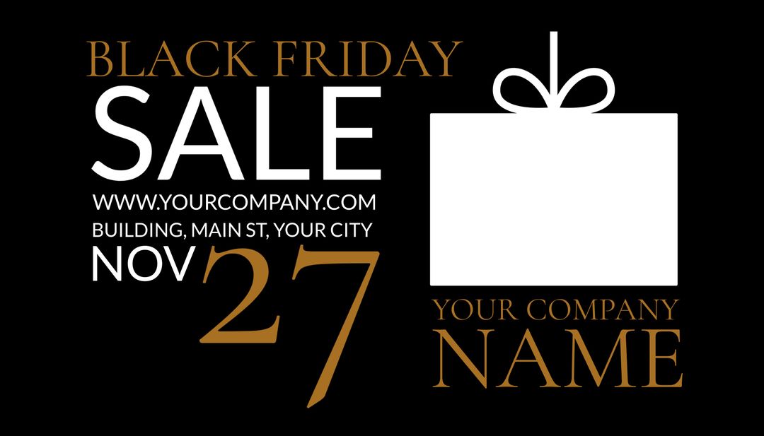 Black Friday Sale Flyer with Bold Text and Gift Icon Design