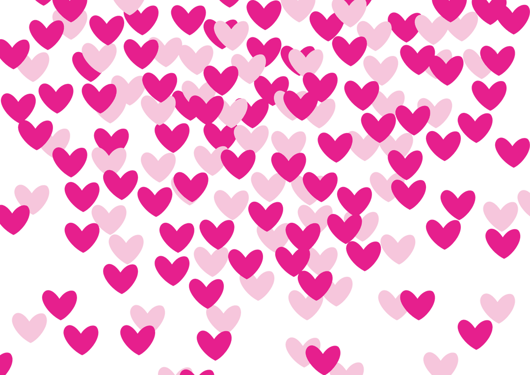 Transparent Illustration of Pink Hearts Digital Pattern