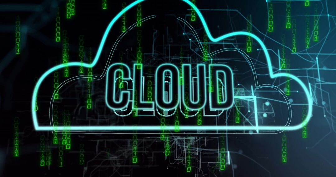 Futuristic Neon Cloud Symbolizing Digital Data Integration
