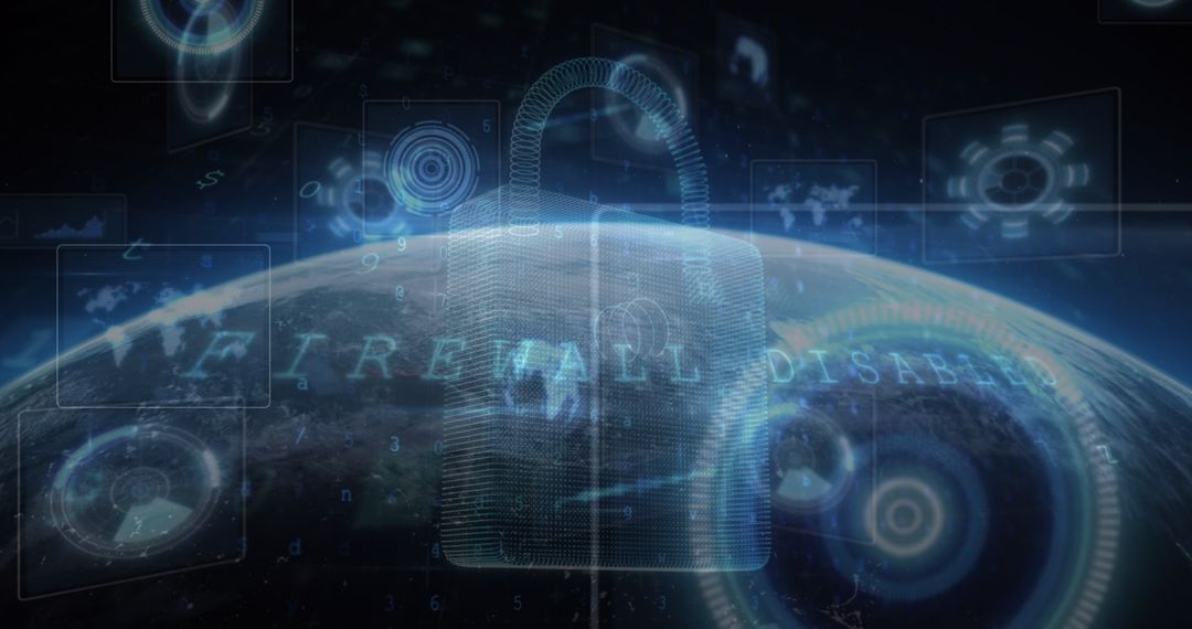 Digital Interface and Cybersecurity with Global Network Concept