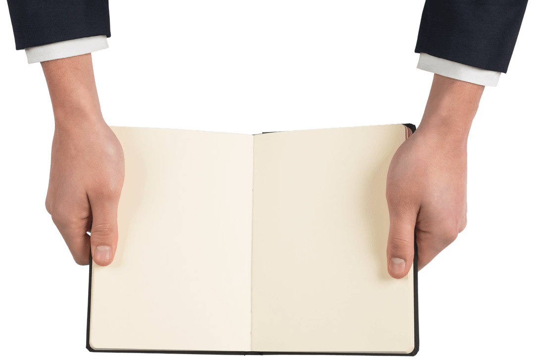 Transparent Hands Holding Open Book By Binding