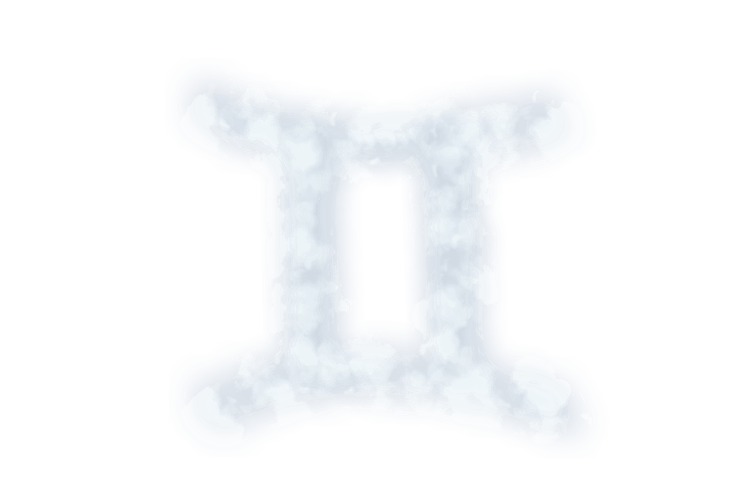 Transparent Gemini Zodiac Cloud Symbol on Clear Background