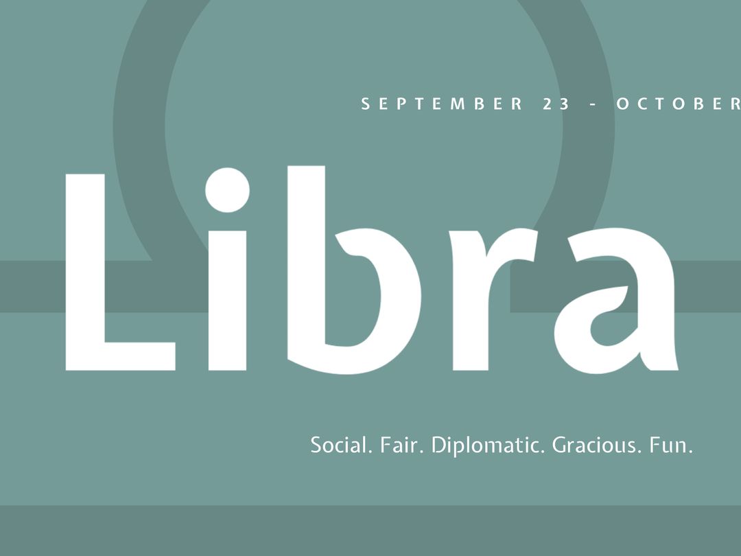 Libra Zodiac Sign with Harmonious Typography and Traits