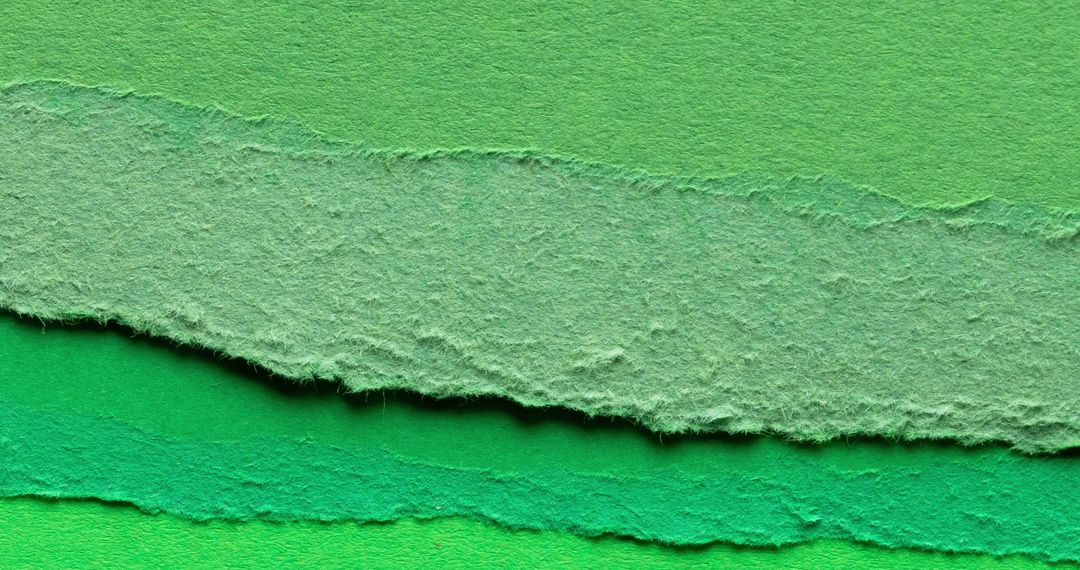 Textured Green Ripped Paper Layers for Creative Background
