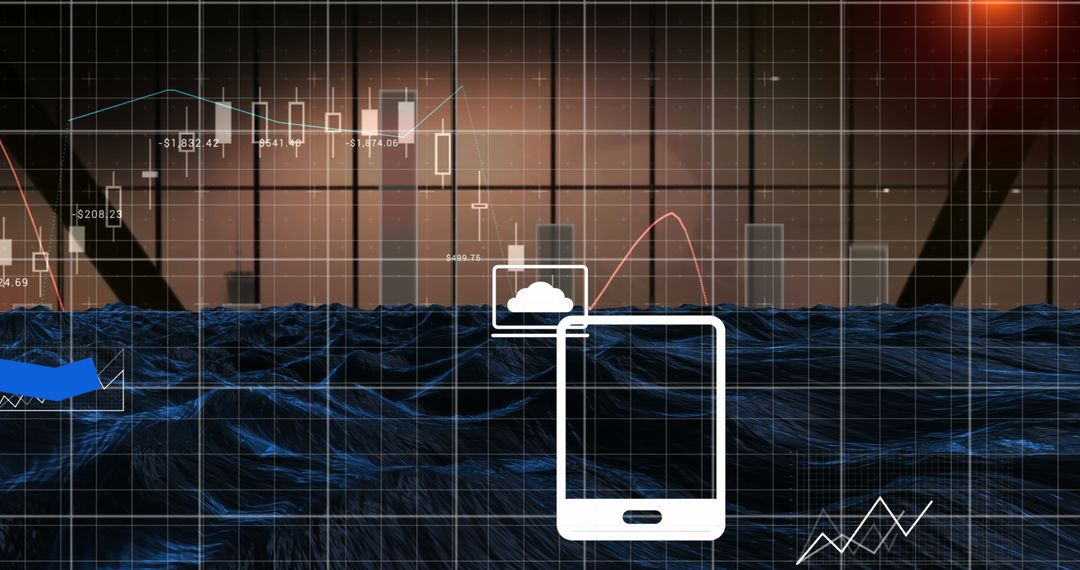 Digital Interface Displaying Statistical Data over Blue Wave - Free Images, Stock Photos and Pictures on Pikwizard.com