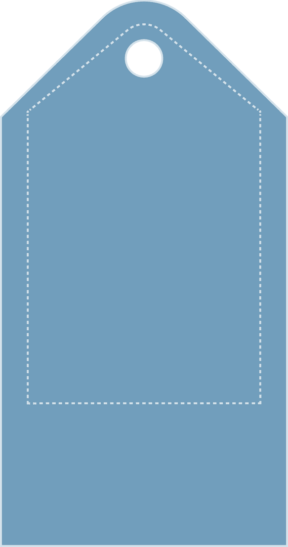 Blank Blue Label Tag on Transparent Background for Customization