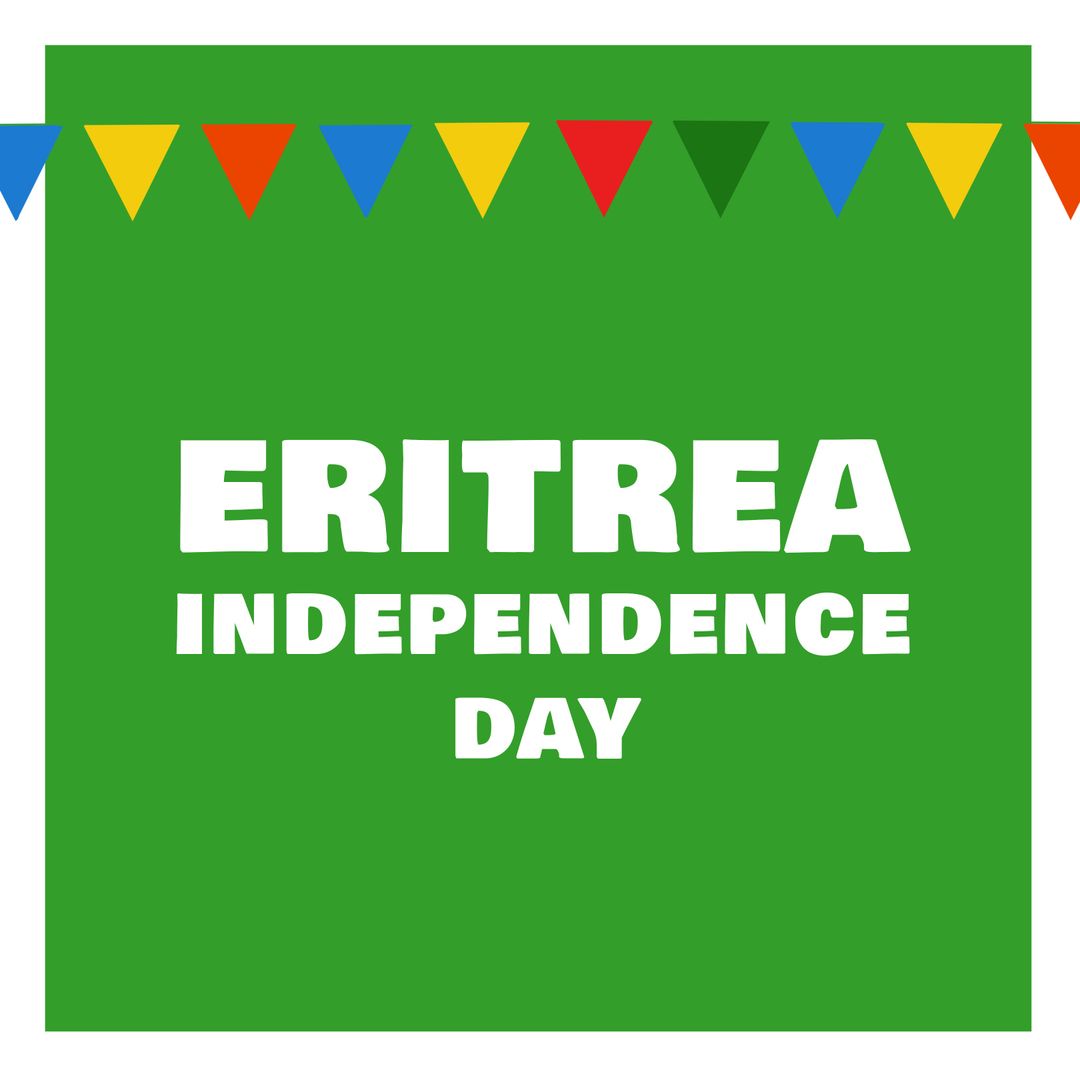 Eritrea Independence Day Celebration Banner with Colorful Decorations