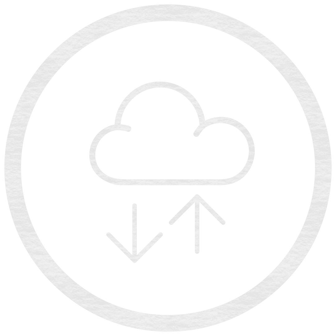 Transparent Cloud Network Symbol in Circle Vector Illustration