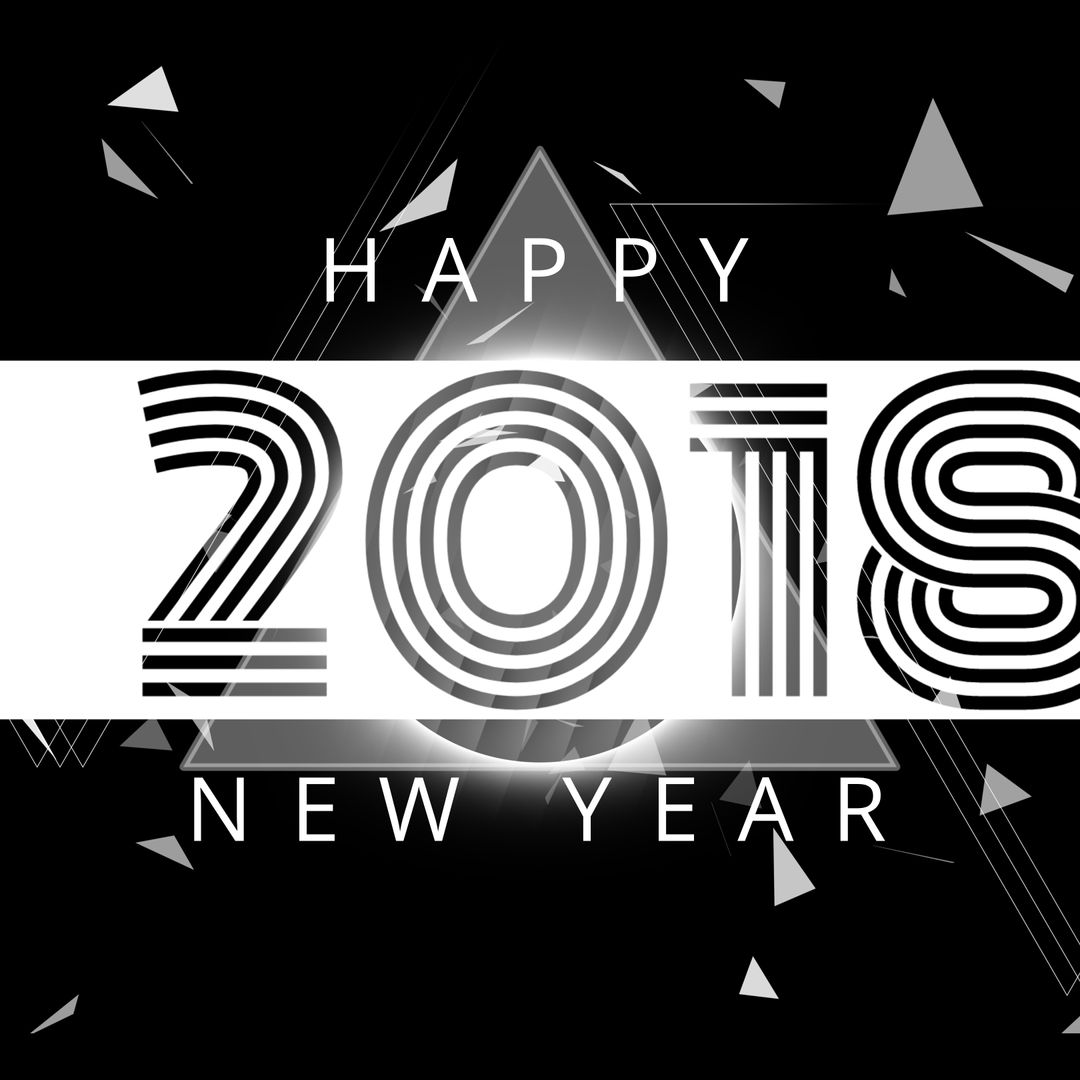 Sleek Monochrome New Year 2018 Celebration Design