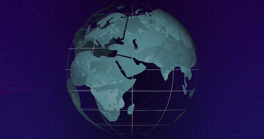 Digital World Globe with Abstract Technology Forms