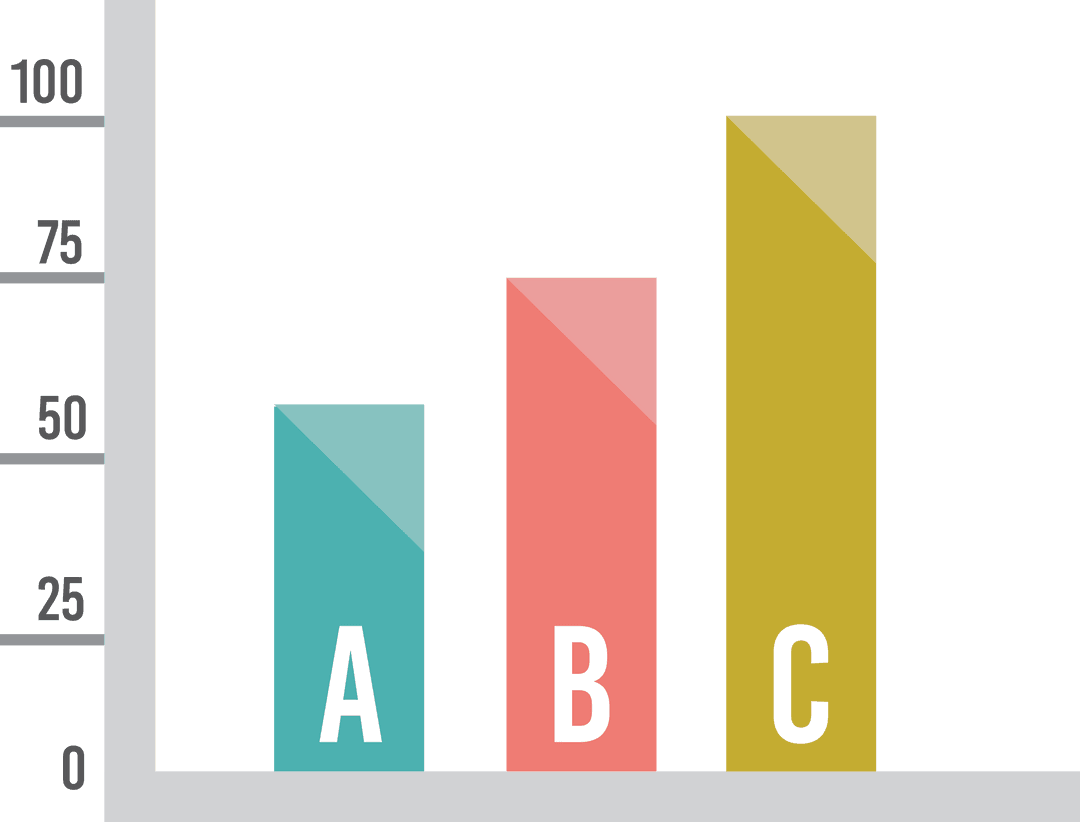 Colorful Bar Graph Illustration on Transparent Background Shows Business Growth
