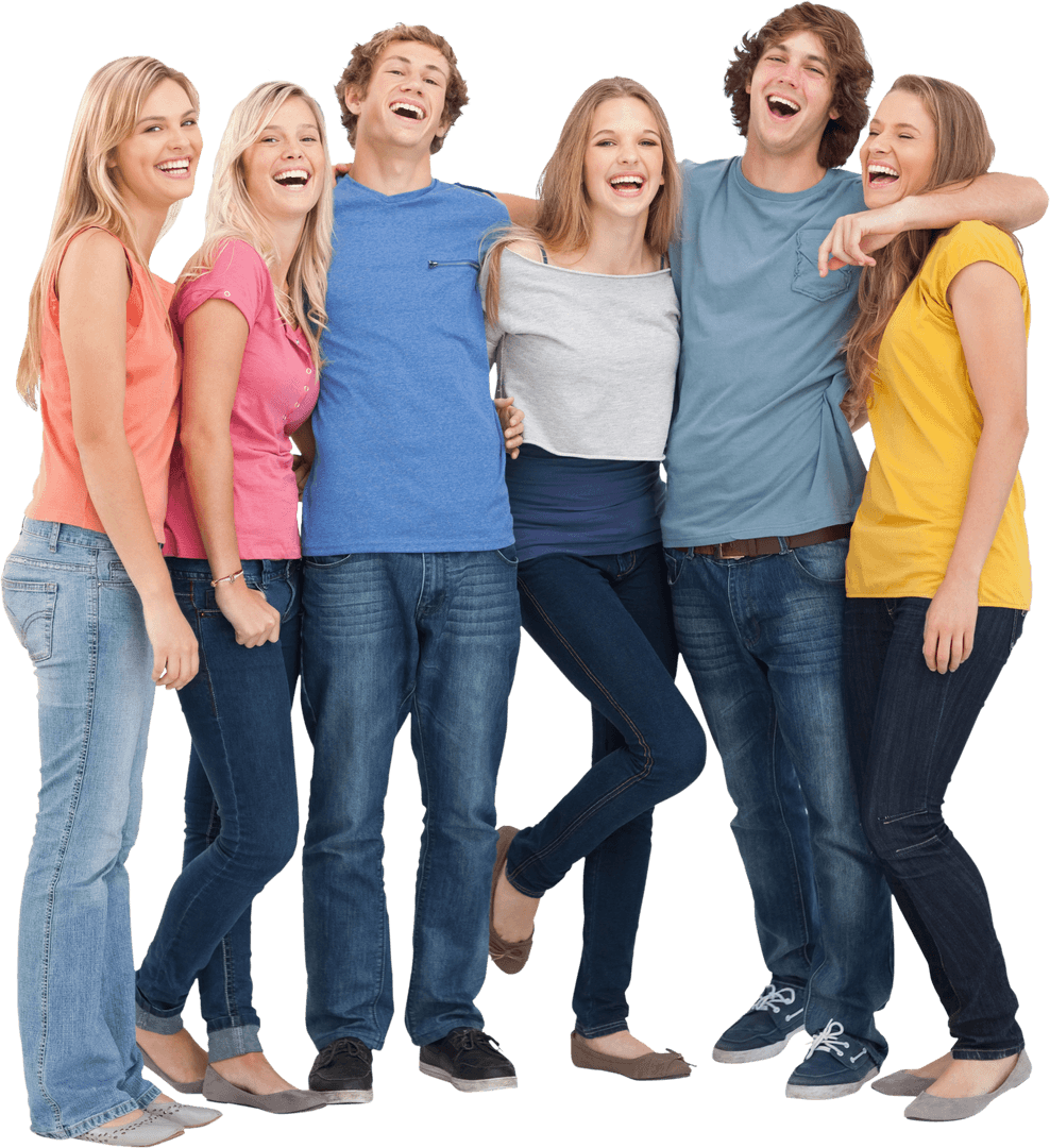 Transparent Group of Friends Laughing Together