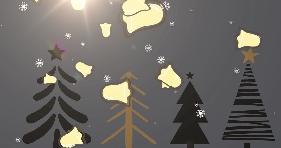 Winter Glow with Snow and Festive Christmas Trees