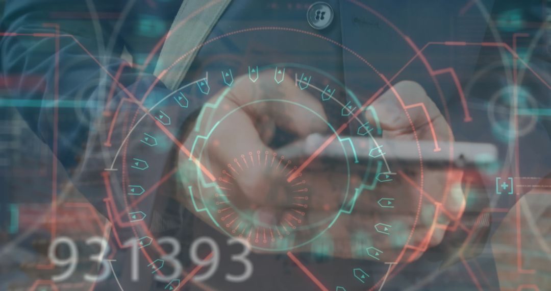 Businessman Analyzing Digital Interface Data