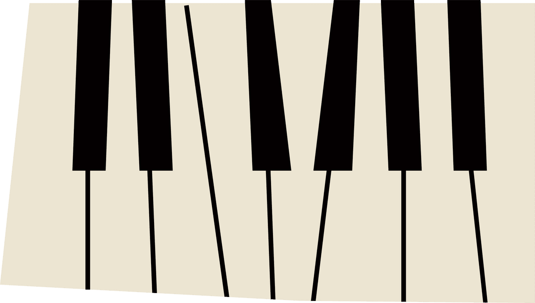 Flat Design Piano Keyboard with Transparent Background