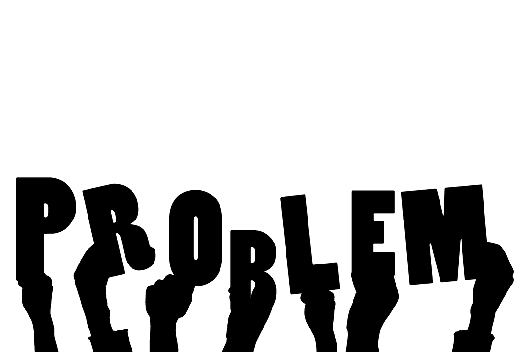 Transparent Hands Holding Problem Text Silhouette