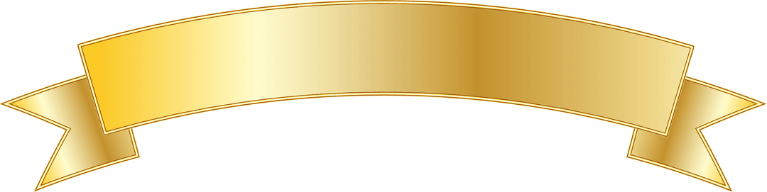 Transparent Golden Ribbon Banner with Copy Space Isolated on Background