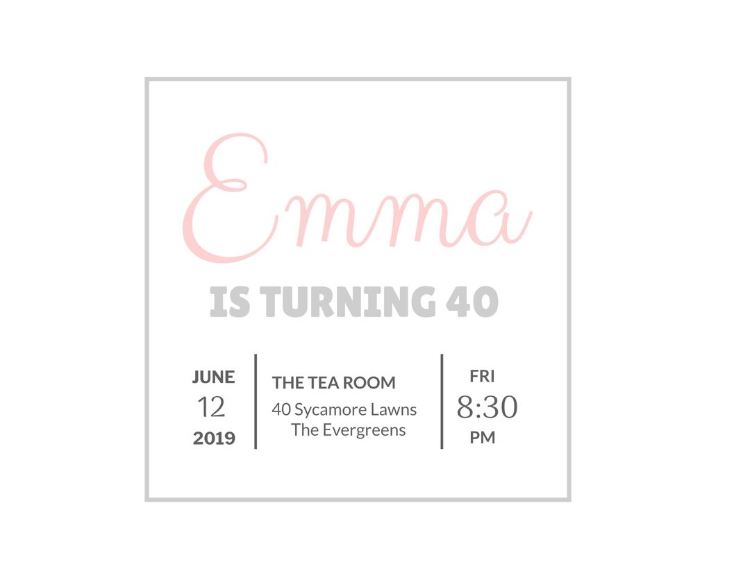 Elegant 40th Birthday Invitation Template with Modern Typography