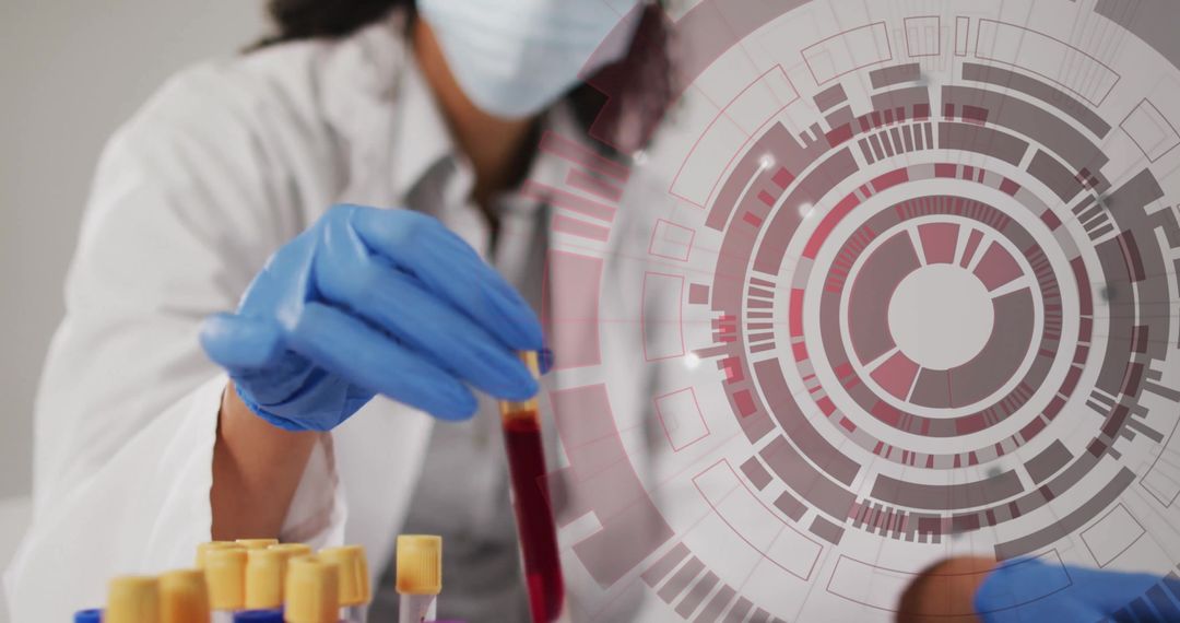 Scientist Conducting Innovative Biotech Research in Futuristic Lab