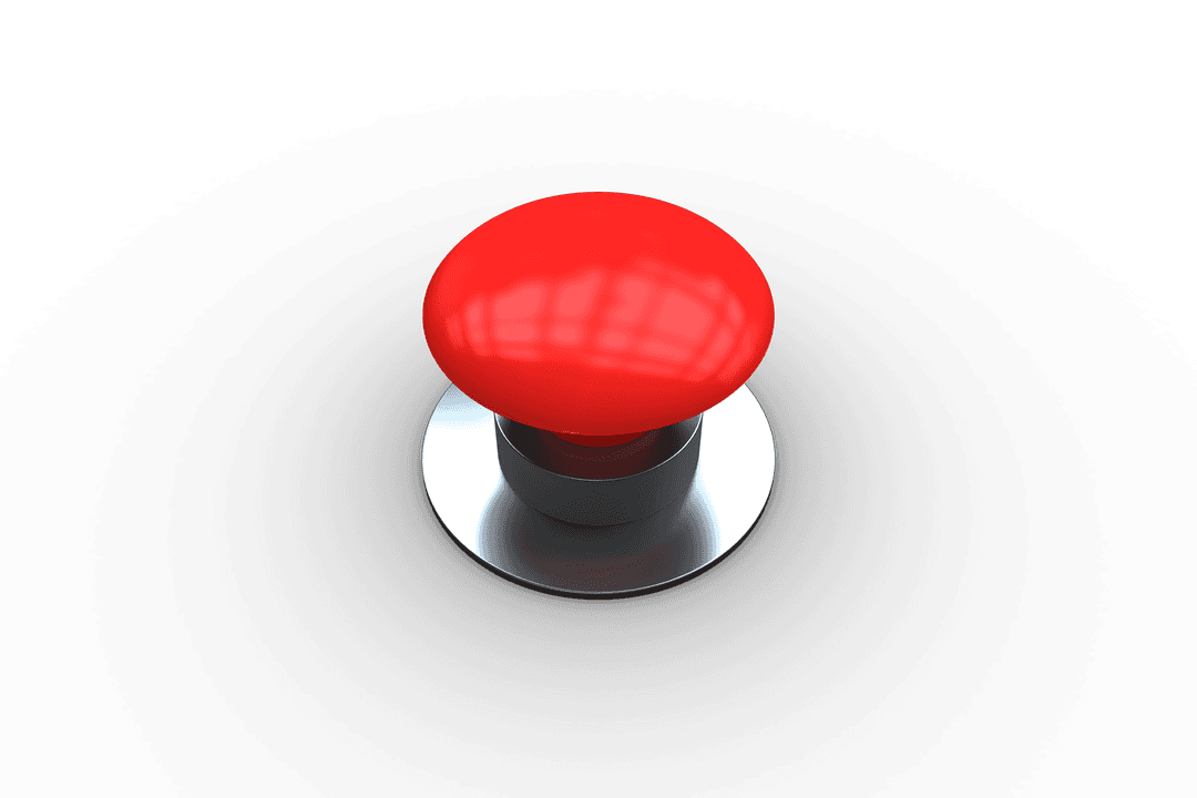 Red Shiny 3D Button on Transparent Background