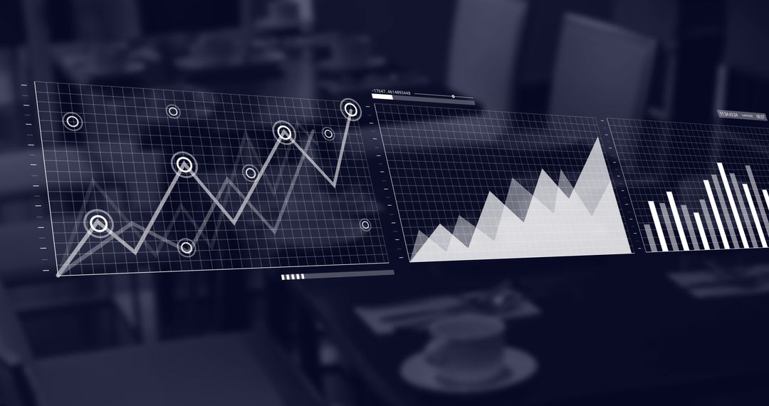 Digital Data Visualization with Graphs in Business Office