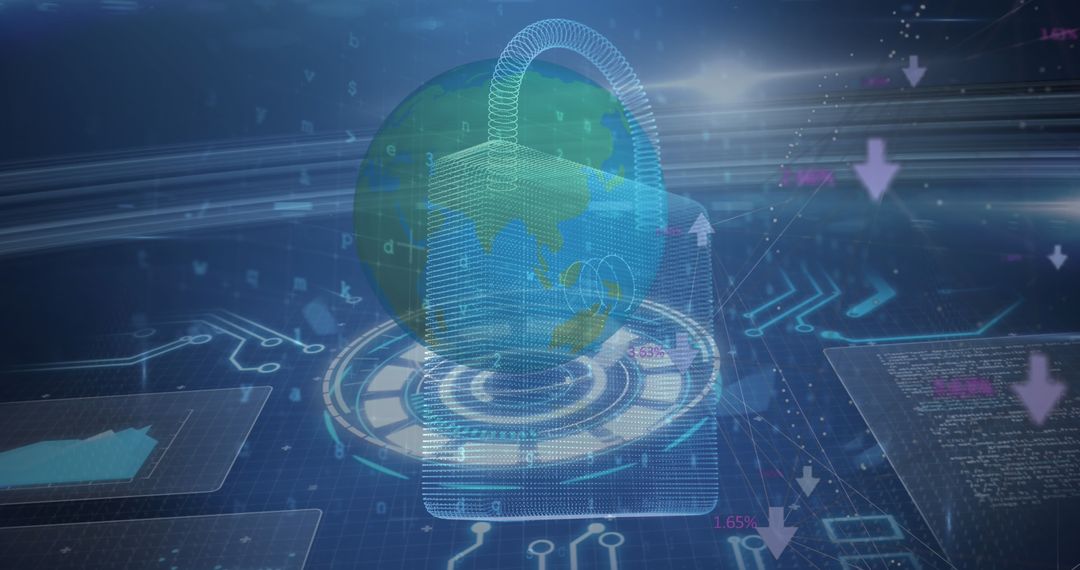 Digital Padlock Symbolizing Global Cyber Security