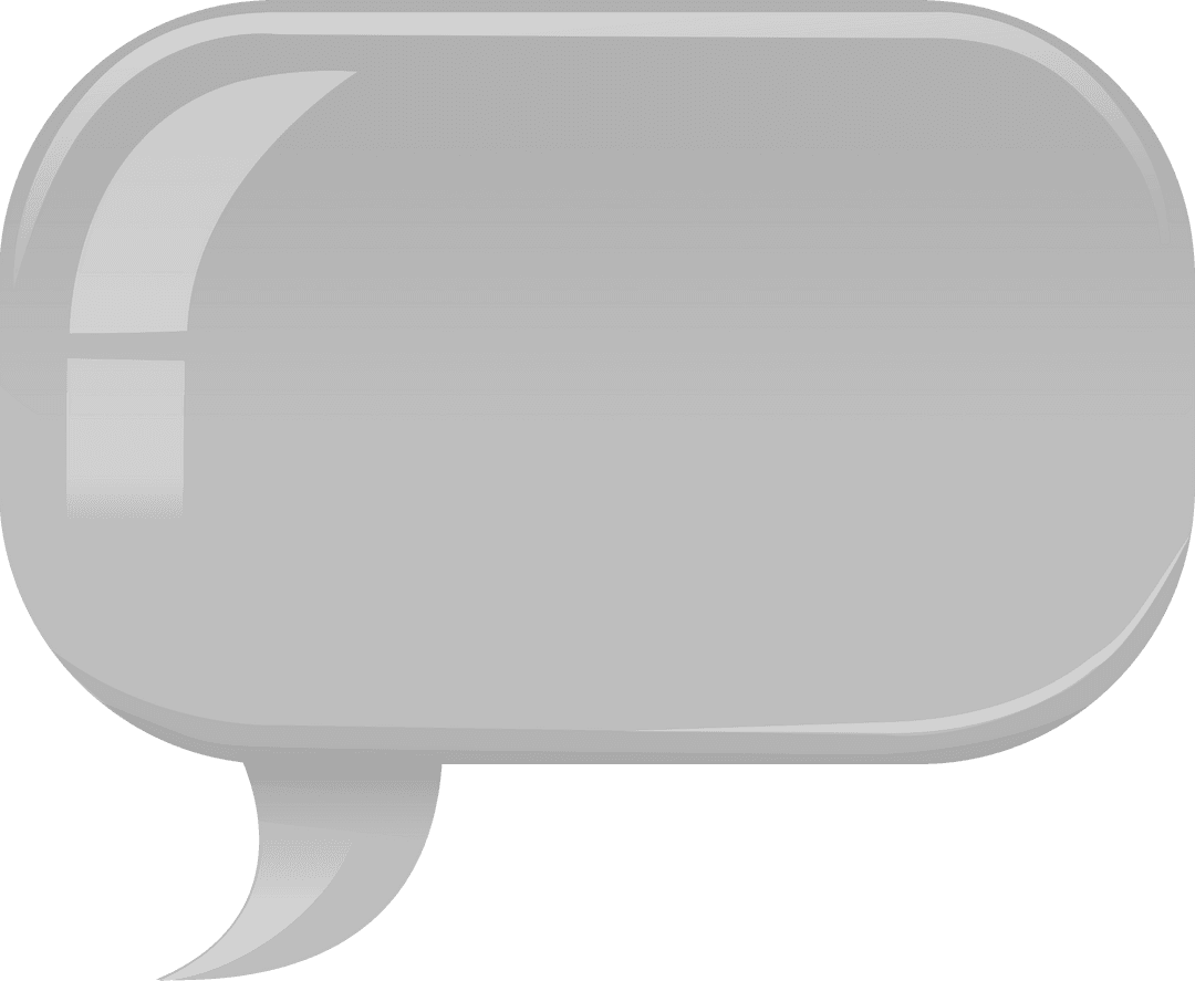 Transparent Gray Speech Bubble Icon for Digital Communication