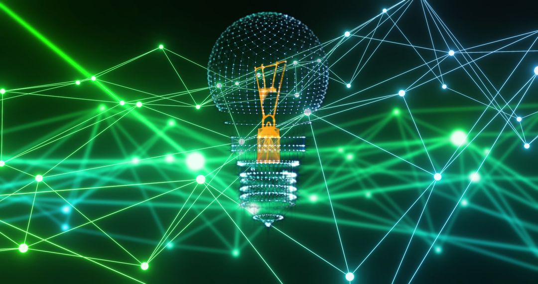 Digital Innovation Light Bulb and Network Connections