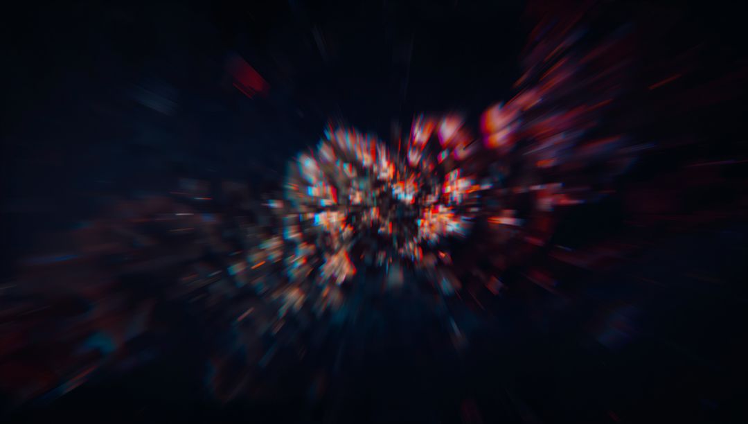 Dynamic Neon Particles Radiating Through Space