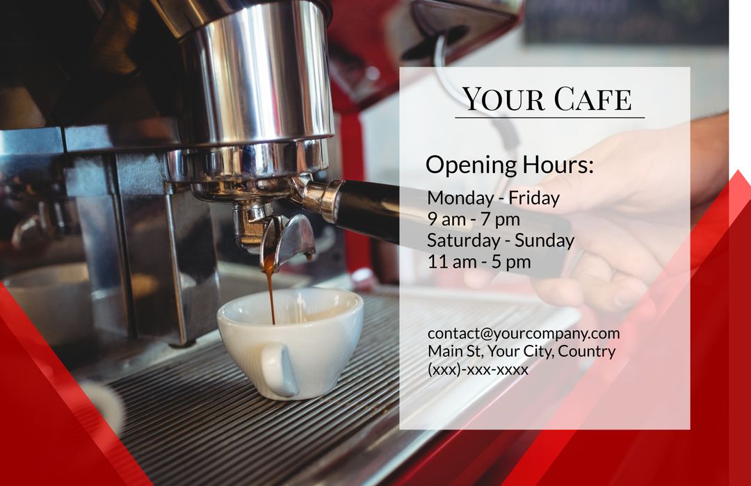 Espresso Coffee Shop Promo With Opening Hours And Contact Info - Download Free Stock Templates Pikwizard.com