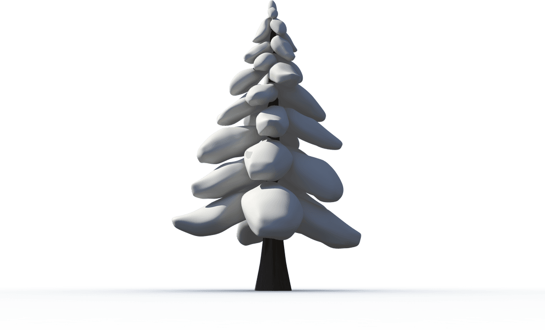 Transparent Snow-Covered Winter Tree for Christmas Designs