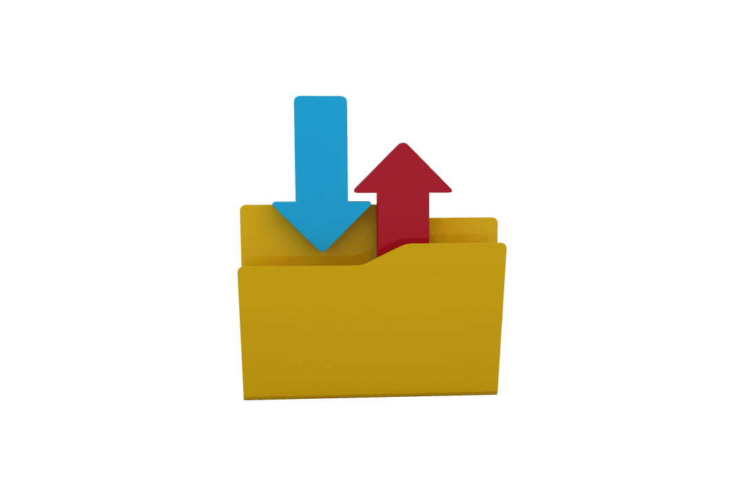 Transparent Digital Folder with Arrows Symbolizing File Transfer - Download Free Stock Images Pikwizard.com