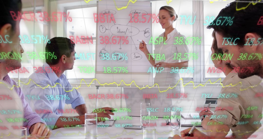 Business Presentation on Global Economy with Stock Data Overlay