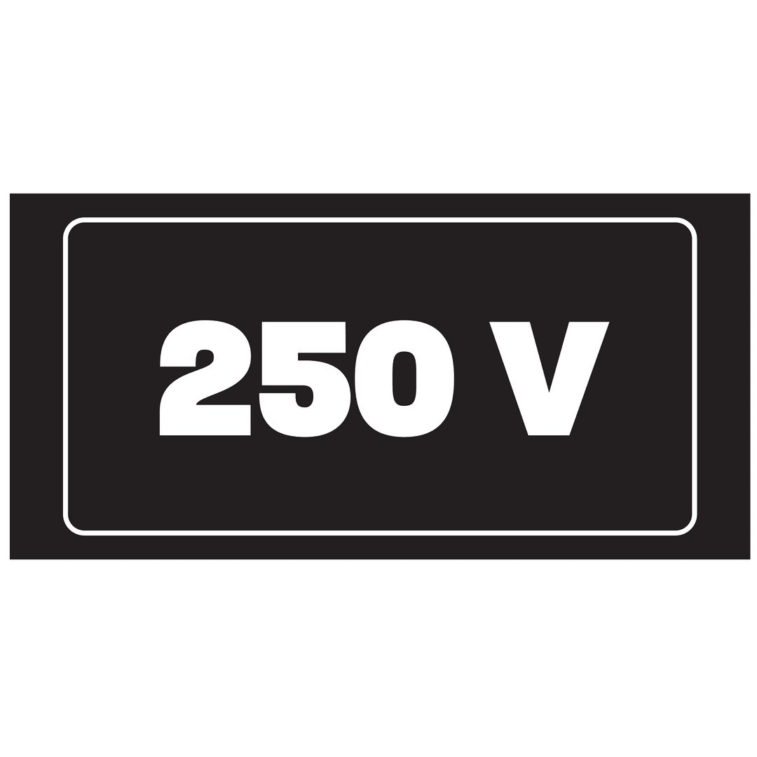 250V Electrical Voltage Label Transparent Background