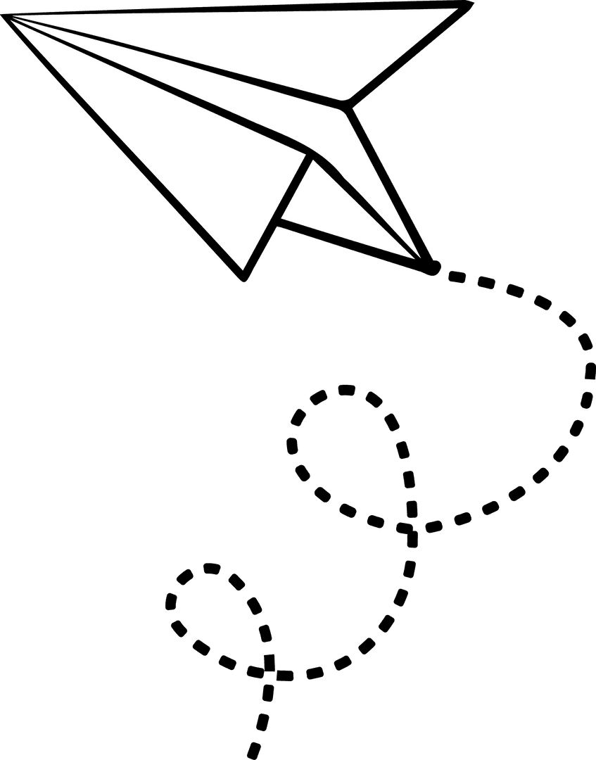 Transparent Paper Airplane with Dashed Trail Icon