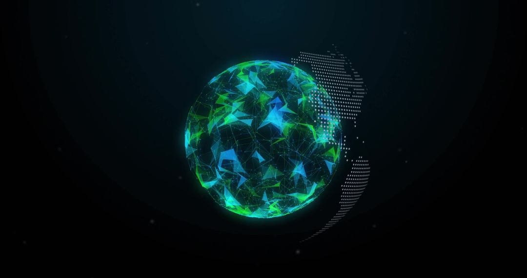 Digital Network of Global Connections in Abstract 3D Design