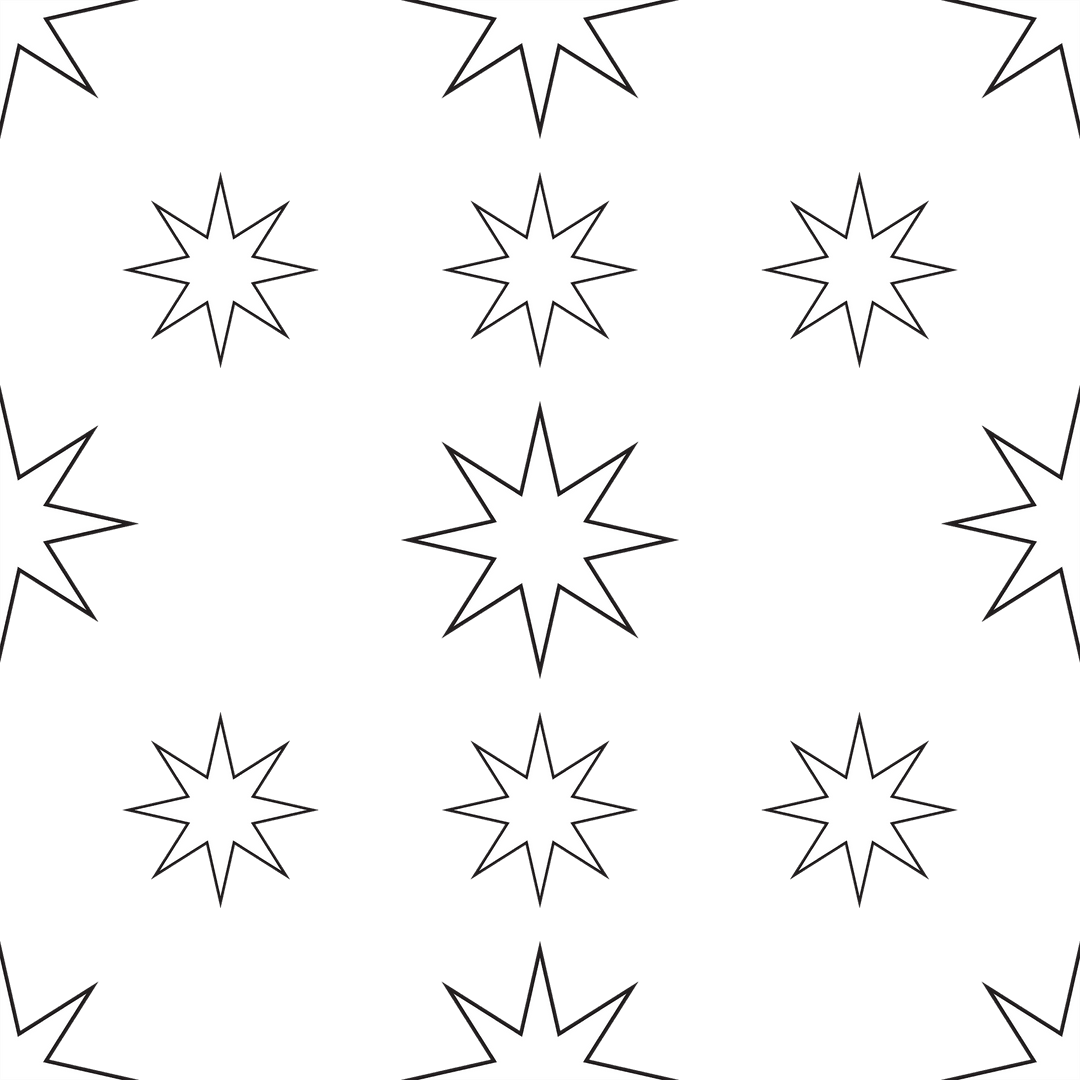 Star Pattern Design on Black and Transparent Background
