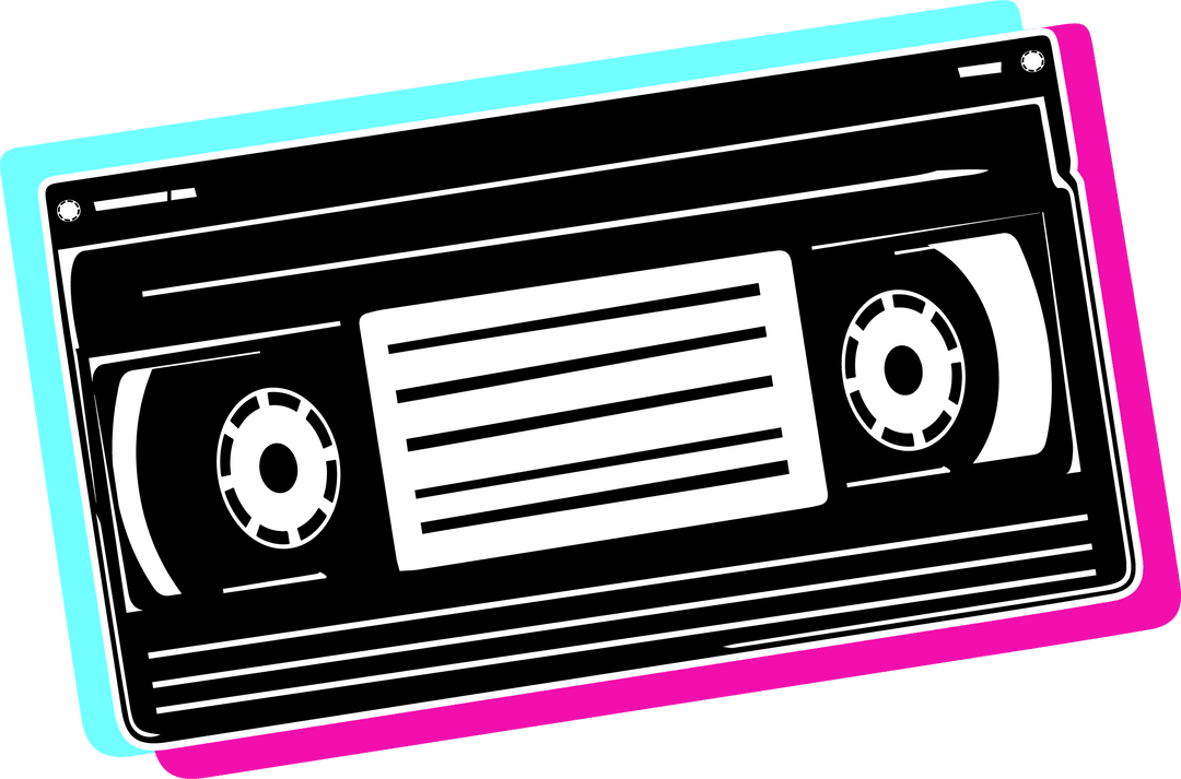 Retro Pop-Art Cassette with Transparent Canvas