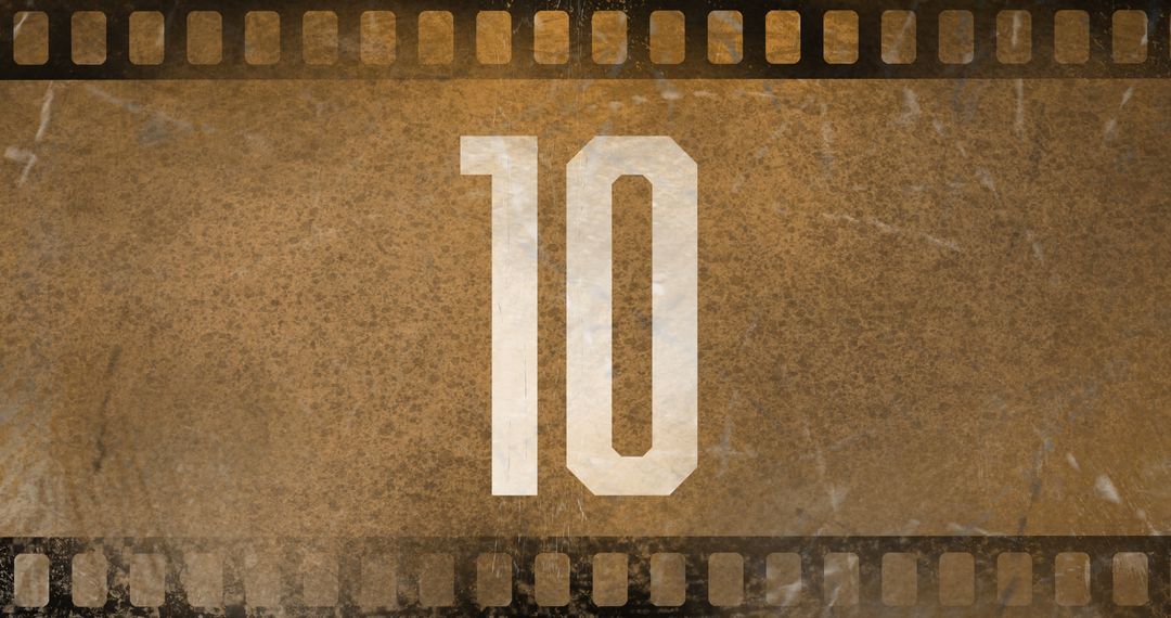 Retro Filmstrip Countdown Design with Number Ten