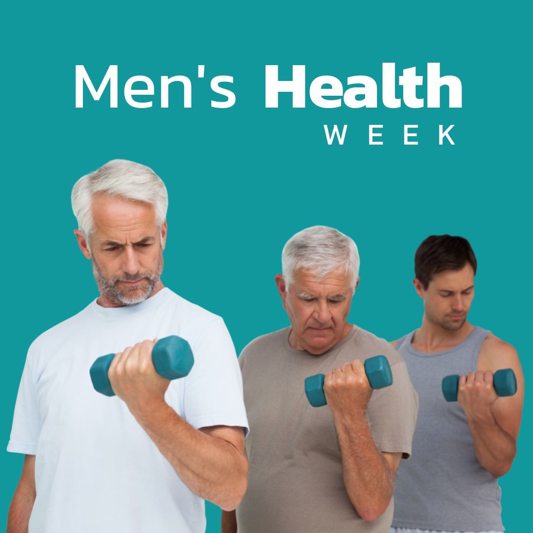 Caucasian Men Exercising with Dumbbells for Men's Health Week - Download Free Stock Templates Pikwizard.com
