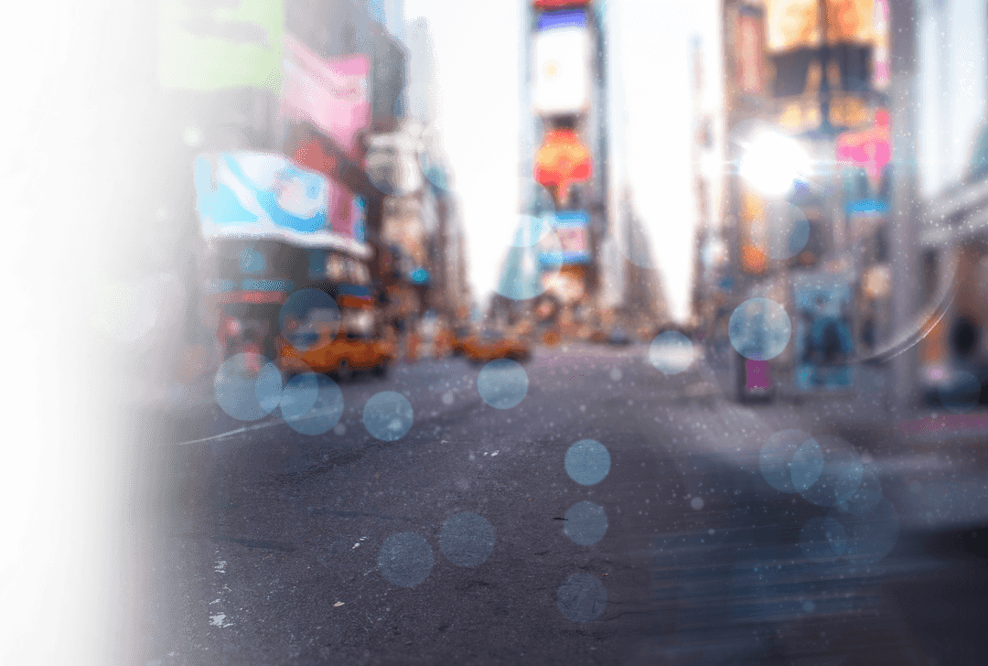 Transparent Blurred City Street View Illustration with Bokeh