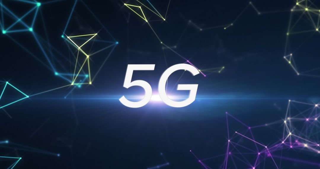 Futuristic Technology Concept with Neon 5G Connectivity Network