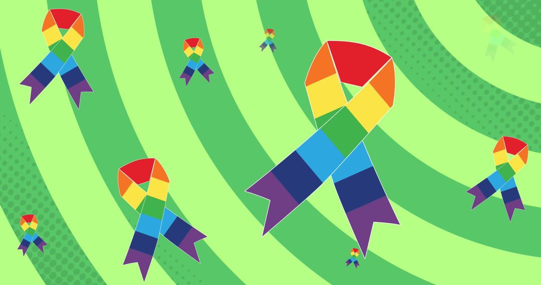 Colorful Rainbow Ribbons Print Modern Abstract Design